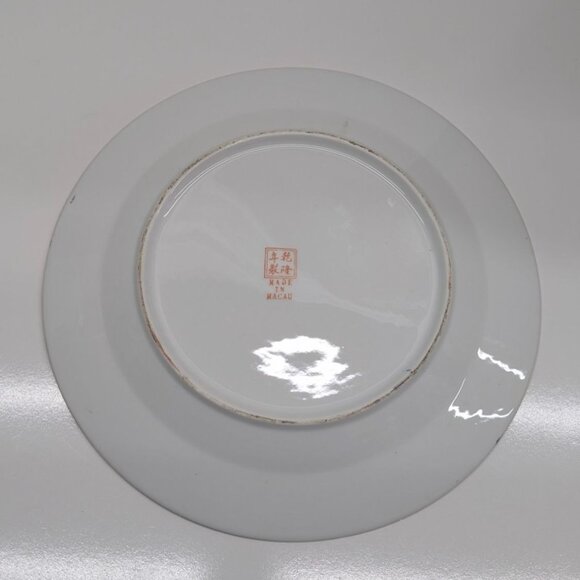 Nora Fenton Exotic Birds Plate 10.25 Hand Painted Floral Macau Porcelain Vintage - Picture 11 of 13